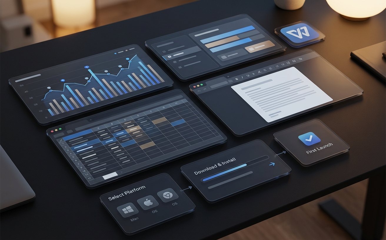 WPS安装流程与版本信息可视化界面