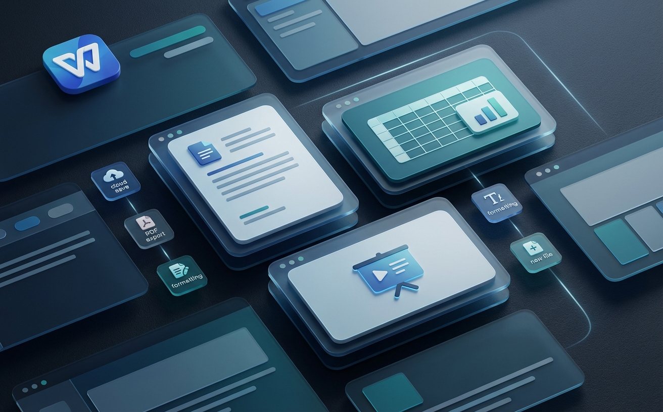 WPS功能卡片与快捷入口示意图